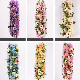 Decorative Flowers 25x100CM Artificial Silk Flower Row Wedding Decoration Rose Road Cited Arrangement Arched DIY Background Props