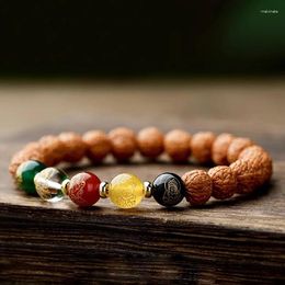 Link Bracelets Bodhisattva Bracelet Original Seed Wood Carving Agate Buddha Beads Cultural And Artistic Play Prayer Plate