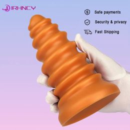 S/M/L/Xl Huge Anal Plug Thread Buttplug For Men Silicone Soft Anal Dildos For Women Vaginal/Anal Prostate Massage Adult Sex Toy 240105