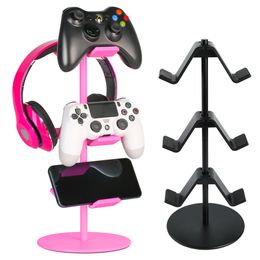 Supporto per maniglia per controllo di gioco in lega di alluminio a 3 livelli da 2 pezzi Supporto per auricolare Bluetooth Maniglia per controllo per gamepad Staffa universale per Switch Pro/Xbox Elite/Xbox 360