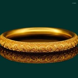 Bangle Hard Gold Hollow Snow Core Flower Bracelet Women's Copper Plated Temperament Jewelry For Women Bangles