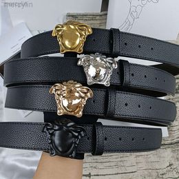 2024 Designer Belt Luxury Belt Classic Belts For Women Designer Mens h Versages Gold Letters Fine Leather Belt Fashion Classic Lychee Pattern Vercaces