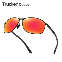 Sunglasses Trudren Men's Oval Sports Sun Glasses UV400 Polarised Man Metal Frame Sunglass Fishing Eyewear 1537