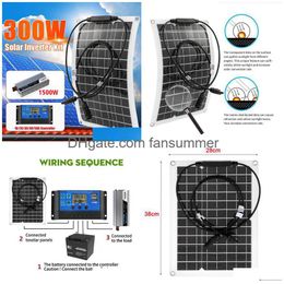Other Electronics 1500W Solar Power System Kit Battery Charger 300W Panel 1060A Charge Controller Complete Generation Home Grid Camp Dhpnt