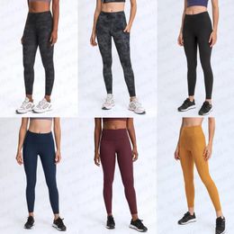 Outfit Lu Women Yoga Pants with Multiple Pockets Soft Compression Leggings Training Workout Running Pants Stylish Lounge Leggings Slim Fi