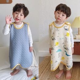 Quilted Cotton Toddler Baby Sleeping Bag Sleeveles Toddler Girls Boys Wearable Blanket born Bedding Sleeping Sack 240105