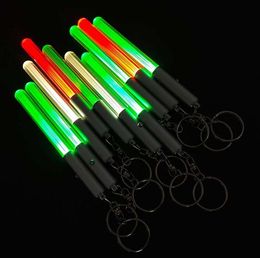 Keychain LED Magic Glowing Stick Mini Aluminum Torch Lights Flashing Light Up Cheering Stick Magic Wand luminous LED Light Stick toy Concert Party Assecories