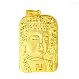 Pendant Necklaces Boutique Brass Gold Plated Buddha Tag For Men Jewelry Vintage Tathagata Choker Necklace Women Quality Chain