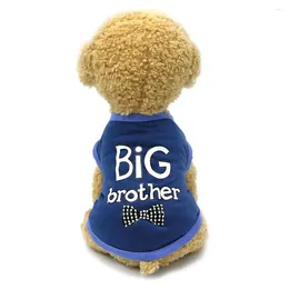Dog Apparel Pet Clothes For Small Dogs Big Brother Letter Shirt Painting Polar Puppy Coat Pets Cat Warm Autumn Winter 3