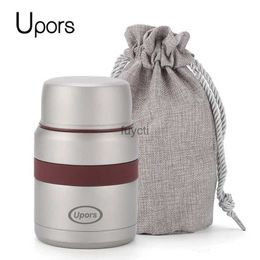 Bento Boxes UPORS 350ml Thermal Lunch Box for Kids With Bag 304 Stainless Steel Double Wall Soup Food Thermos Bento Box Food Container YQ240105