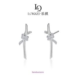 Pendant Ring Tie Home Collar Chain Designer Jewelry Tifannissm 925 sterling silver fashionable cross knot earrings for womens Have Original Box