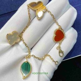 Brand Classic Four leaf Clover Bracelet Van Fanjia Gold Lucky Five Flower Female Plated 18K Rose Love Butterfly Medal Fritillaria With Box