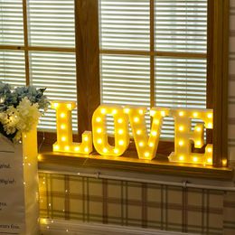 1pc English Led Letter Light, Holiday Party Atmosphere Decoration Light, Props Indoor Stage Store Outdoor Birthday Party Decoration (Without Battery)A-T