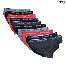 Underpants 10pcs Fashion Men's Panties Mens Briefs Underwear Men L5xl Size Briefs Bikini Pant Men Comfortable Sexy Slip U Underpants Hot