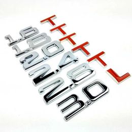 Car Stickers 3d Metal 1.8T 2.0T 3.0T 2.0L 2.4L 3.0L Car Body Engine Rear Trunk Sticker Decal For Universal Refitting Accessories