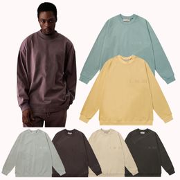 Youth Heavyweight Hoodies Men's Autumn and Winter Thin Section Loose Round Neck Long Sleeve Sweater Multiple Colors Street Hip-hop Pullover
