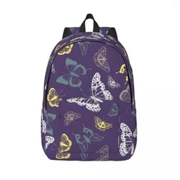 School Bags Butterfly Backpack For Preschool Kindergarten Student Colourful Butterflies Bookbag Boy Girl Kids Canvas Daypack Travel