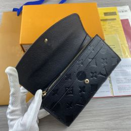 AAA Fashion designer wallets luxury womens short purses embossed flower letters credit card holders ladies plaid money clutch bags with original box 62369