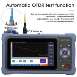 In 1 100KM MINi OTDR 13101550nm 2624dB Fibre Optic Reflectometer Touch Screen VFL OLS OPM Event Map Ethernet Cable Tester Equipm6721071