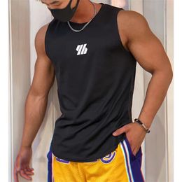 T-Shirt 2023 Newest Summer Gym Vest High Quality Mesh Shirt Sleeveless Tshirts Men Tank Tops Running Fiess Sports Vest Men Clothing