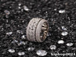 Rotatable Diamond Ring Fashion Hip Hop Ring Jewelry Mens Gold Silver Rings Iced Out Rings252B4145141