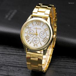 Wristwatches Luxury Watch For Women High Quality Clock Round Dial Wristwatch Ladies Quartz Womens Watches Alloy Strap