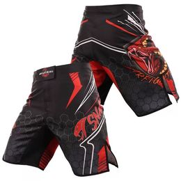 MMA comprehensive combat training, jujitsu, quick dry sanda, red snake, shorts, boxing, Muay Thai, sports and fitness customization