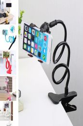 2018 New Universal Long Arm Lazy Mobile Phone Gooseneck Clip Holder Flexible Desk Bed Stand Bracket 360 Rotating For iphone2560036