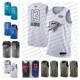 Custom Mens women youth oklahoma''city''Thunder''13 Paul''George 17 Dennis''Schroder green camo black white retro basketball jersey