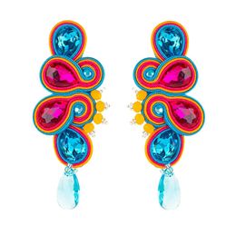 Rings Soutache Handmade Long Earrings Women Fashion Soutache Jewellery 2021 Crystal Accseeories Colour Boho Dangle Earring Gift