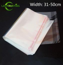 Leotrusting 100pcs 31-50cm Width rge Clear OPP Adhesive Bag Transparent Poly Reseable Packaging Bag Self Pstic Gift Pouch300S5233335