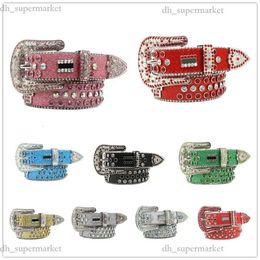 Designer Belt Bb Belts Fashion Luxury Mens Belt and Lady Belt Leather Belts simon belts Decorated with Colourful Diamonds Chain Belt 3.8 Cm