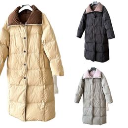 long hot Down jacket women's models 2023 new loose casual medium-length white duck parka canadian gooose coatE3V3