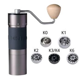 Kingrinder K4K6 Manual Coffee Grinder 420 Baja Tahan Karat 38mm48mm Burr Grinding Core Portable Penggiling Kopi Gilingan Tools 240104