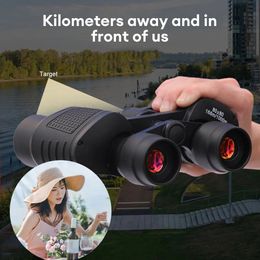 80x80 Professional Binoculars Telescope BAK4 HD Long Range 50000m Zoom Outdoor Camping Tourism 240104
