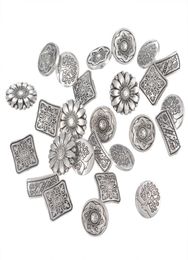 50PCs Mixed Antique Silver Tone Metal Buttons Scrapbooking Shank Buttons Handmade Sewing Accessories Crafts DIY Supplies5422468