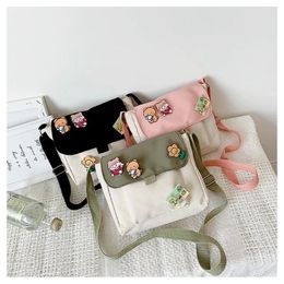 Evening Bags Canvas Small Bag For Women 2024 INS Japanese Crossbody Cute And Versatile Student Art One Shoulder Mobile