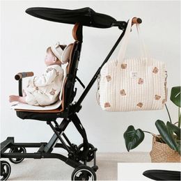 Diaper Bags Stroller For Babies Bear Mommy Infant Car Maternity Nappy Storage Baby Bag Born Shoder Mother Kids Drop Delivery Dhg6K