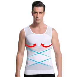 Body Shaper Men Vest Gynecomastia Chest Binder Slimming Shaper Men Tummy Abdomen Waist Trimmer Back Posture Corrector Tank Tops 240104