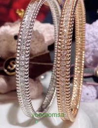 High quality Edition Bracelet Light Luxury Van Clover diamond bracelet white gold champagne live broadcast elegant With Box Jun