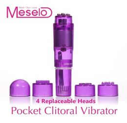1PCS 4 Interchangeable Tips Waterproof Mini Full Body Massager Relieve Stress Travel Pocket Rocket Vibrator Sex Toys for Women C185128996
