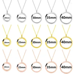 Pendant Necklaces 10Pcs/Lot Stainless Steel 20-40mm Round Floating Medallion Coin Holder Locket Relicario For Women Men Jewellery