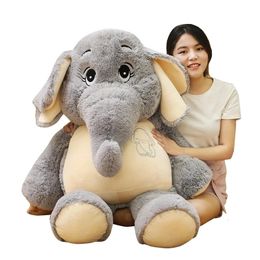 3898cm Giant Plush Elephant Appease Doll Stuffed Big Happy Ears Animal Toys for Children Soft Bed Pillow Cushion Kids Baby Gift 240105