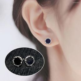 Stud Earrings Black Onyx Holiday Gifts Silver Plated Statement Jewelry Love Lovers Wedding Exaggerated Earwear