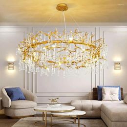 Chandeliers Crystal Chandelier Antique Bronze Gold For Dining Room Living Bedroom Hall Farmhouse Foyer 47 Inch