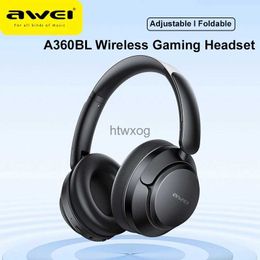 Cell Phone Earphones Awei A360BL Wireless Gaming Headset for PC Laptop Over Ear Headphones with Mic Bluetooth HIFI Stereo Low Latency Earphones YQ240105