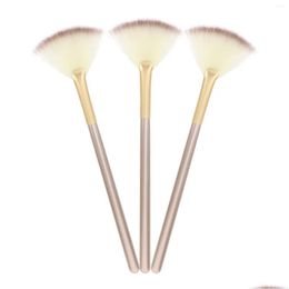 Makeup Brushes 3 Pcs Fan Brush Powder Highlighter Kit Cosmetics B Face Shaped Drop Delivery Health Beauty Tools Accessories Otqb0