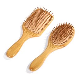 NEW Wooden Bamboo Hair Comb Healthy Paddle Brush Hair Massage Brush Hairbrush Wood Comb Scalp Hair Care Combs Styler Styling Tools