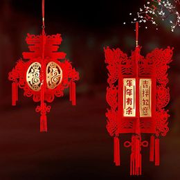 Garden Decorations Traditional Chinese Red Lantern Year Decoration With Tassel Spring Festival Decor Party Supplies