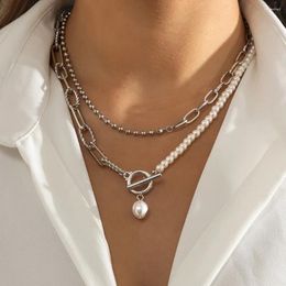 Chains Temperament Long Ball Chain Fashion Personality Stacked Necklace Decoration Simplicity Retro Personalized Pearl Women